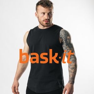 Bask-it Sleeveless Muscle Shirt Large 100% Cotton